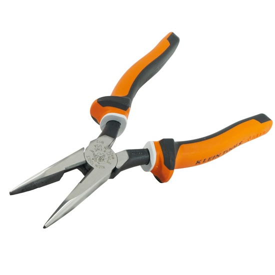 Klein Tools Long Nose Side Cutter Pliers, 8-In Slim Insulated - Image 1