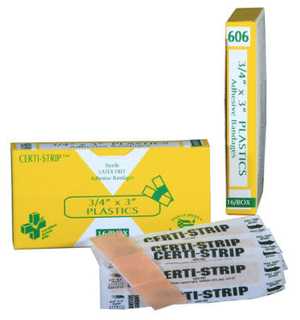 Certified Safety 607CG Certi-Strips Plastic Adhesive Bandage – 1″ x 3″ – 16/unit