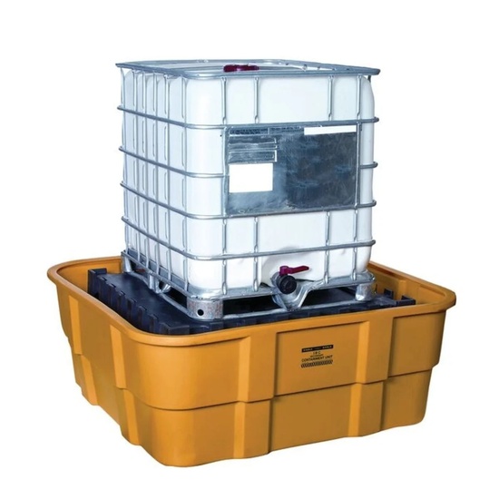 Eagle Manufacturing 400 Gallon Sump Capacity IBC Containment Unit with Polyethylene Platform No Drain Yellow - Image 5