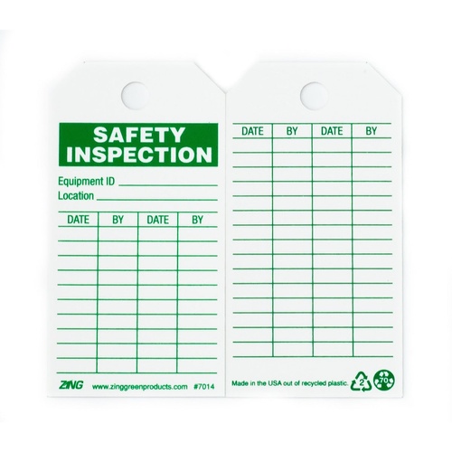 ZING Eco Safety Tag Safety Inspection 10 Pack