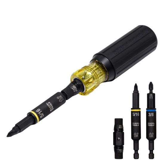Klein Tools 32500 Multi-Bit Screwdriver / Nut Driver 11-in-1 Ph Sl Sq TORX Bits - Image 3
