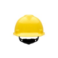 MSA V-Gard Slotted Hard Hat Cap, Swing Suspension, Yellow