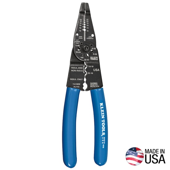 Klein Tools Long Nose Multi Tool Wire Stripper, Wire Cutters, Crimping Tool - Image 1