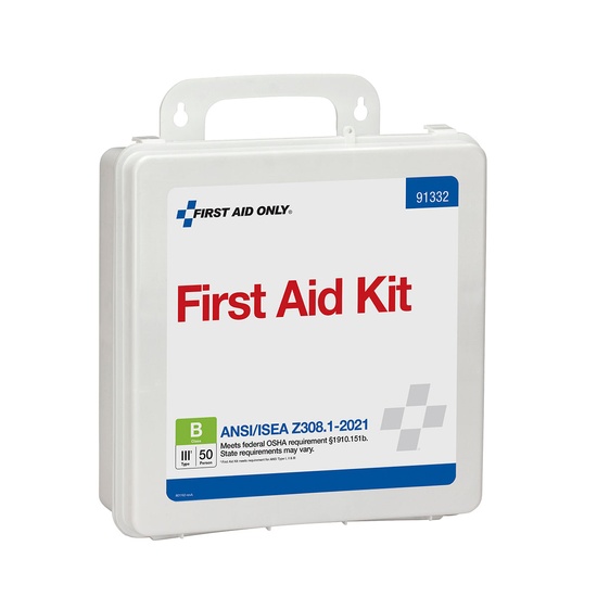 First Aid Only 50 Person ANSI B Plastic First Aid Kit, ANSI 2021 Compliant - Image 2
