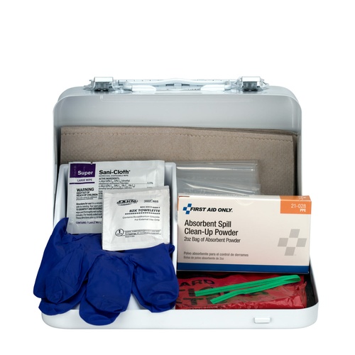 First Aid Only 21-Piece Blood Borne Pathogen Spill Clean-Up Kit in Weatherproof Steel Case