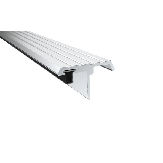 Pemko 355CV84 84" 7' T Overlapping Astragal with Vinyl Clear Aluminum Finish - Image 1