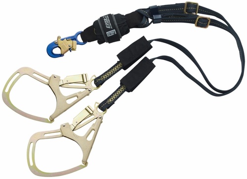3M DBI-SALA Force2 Elastic Tie-Off Shock Absorbing Lanyard 6 ft Rebar Hook Top Connection Snap Hook Connection 310 lb Wt Cap 2 Legs