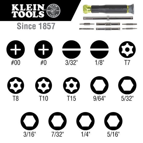 Klein Tools 14-in-1 Precision Screwdriver/ Nut Driver - Image 4