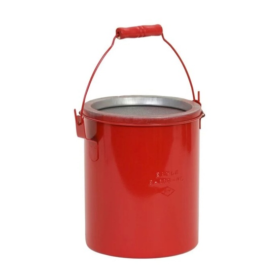 Eagle Manufacturing 6 Quart Steel Bench Can Dasher Screen with Lid Red - Image 1