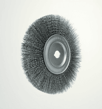 Weiler 10" Narrow Face Crimped Wire Wheel, .014" Steel Fill, 1" Arbor Hole