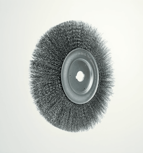 Weiler 10" Narrow Face Crimped Wire Wheel, .014" Steel Fill, 1" Arbor Hole