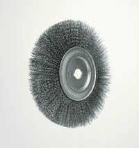 Weiler 10" Narrow Face Crimped Wire Wheel, .014" Steel Fill, 1" Arbor Hole