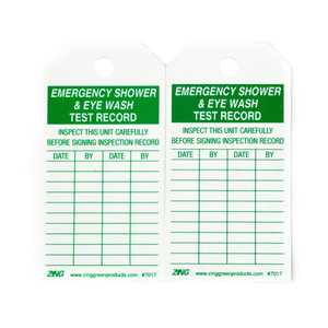 ZING Eco Safety Tag Emergency Eyewash and Shower Inspection 10 Pack
