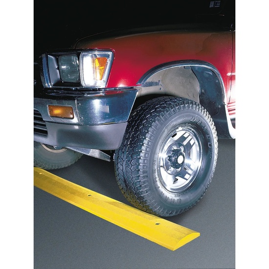 Checkers 9 ft Standard Recycled Plastic Speed Bump with Steel Spike Hardware Yellow - Image 1