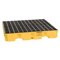 Eagle Manufacturing 4 Drum Plastic Pallet With Drain Yellow