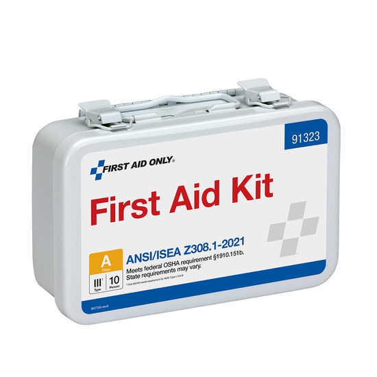 First Aid Only 10 Person ANSI A Metal First Aid Kit, ANSI 2021 Compliant - Image 2