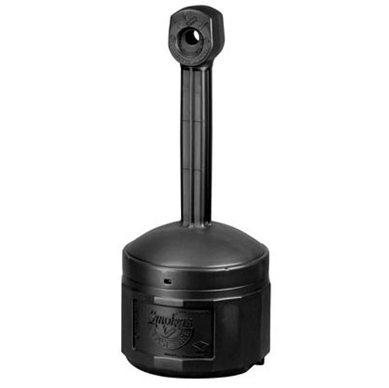 Justrite 4 Gallon Plastic Outdoor Ashtray, Original Smoker's Ceasefire®, Deco Black - 26800D - Image 1