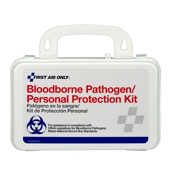 First Aid Only Bloodborne Pathogen (BBP) Unitized Spill Clean Up Kit with CPR Plastic Case - Image 2