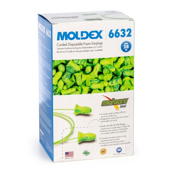 Moldex Meteors® Corded Small Disposable Foam Earplug 6632, NRR 33dB - Image 2