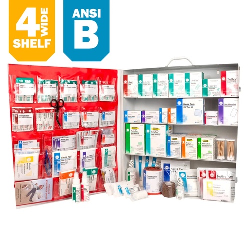 HART ANSI Class B Extra-Wide 4-Shelf First Aid Station