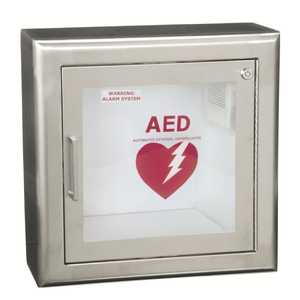 JL Industries LifeStart Stainless Steel Semi-Recessed AED Cabinet 1435F12