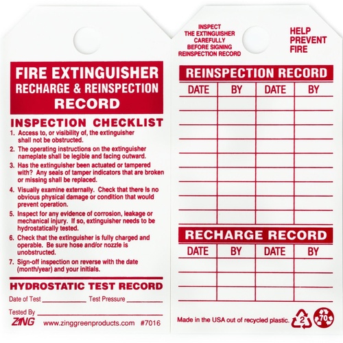 ZING Eco Safety Tag Fire Extinguisher 10 Pack