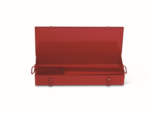 Wright Tool Tool Box Red Metal w/Two Hasp-Staple Combination Latches Handles at Each End - 31"Wide x 30"Deep x 3-1/2"High