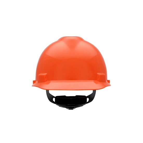 MSA V-Gard Slotted Cap, Orange, w/Fas-Trac III Suspension - Image 1