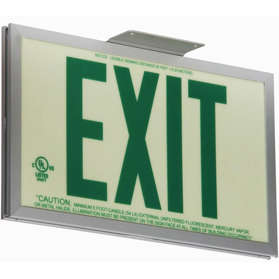 Photoluminescent Exit Sign with Aluminum Frame 50FT - Image 20