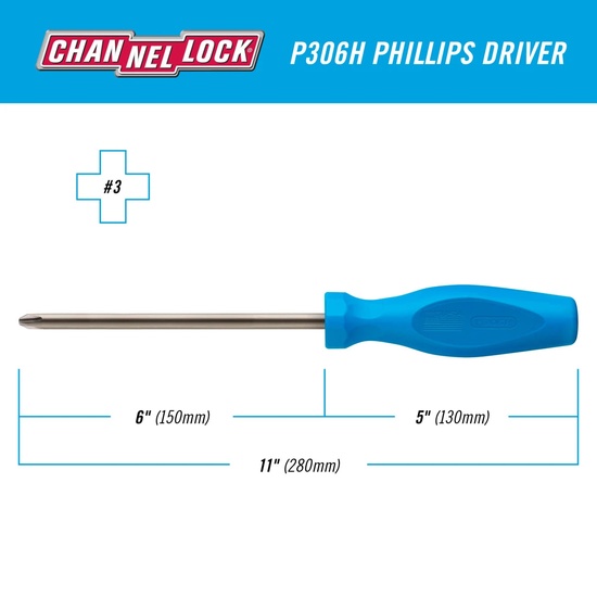 Channellock #3×6″ Phillips Screwdriver - Image 2