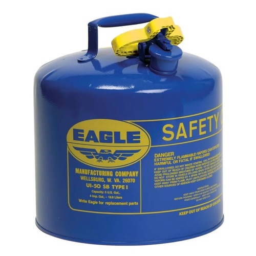 Eagle Manufacturing 5 Gallon Steel Safety Can for Kerosene Type I Flame Arrester Blue