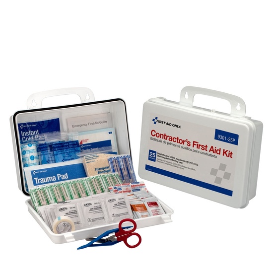 First Aid Only 25 Person Contractor First Aid Kit Plastic Case - Image 1