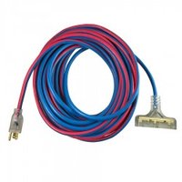US Wire & Cable 12/3 50′ Blue/Red Extreme Lighted Triple Tap Cords