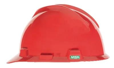 MSA V-Gard Slotted Cap, Red, w/Fas-Trac III Suspension - Image 2