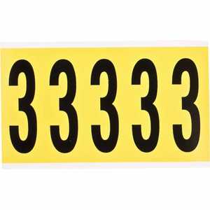 Brady 3.875" Character Height Black on Yellow Repositionable Numbers and Letters