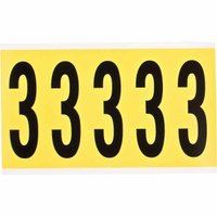 Brady 3.875" Character Height Black on Yellow Repositionable Numbers and Letters